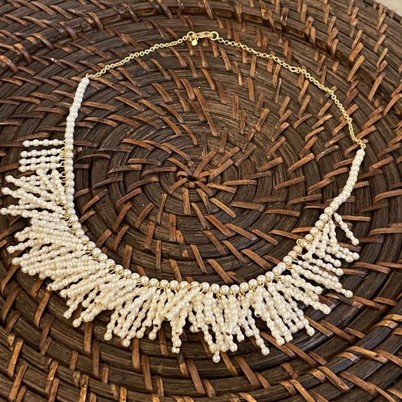 🦪 ANN TAYLOR PEARLIZED FRINGE NECKLACE 🦪 - Picture 4 of 8